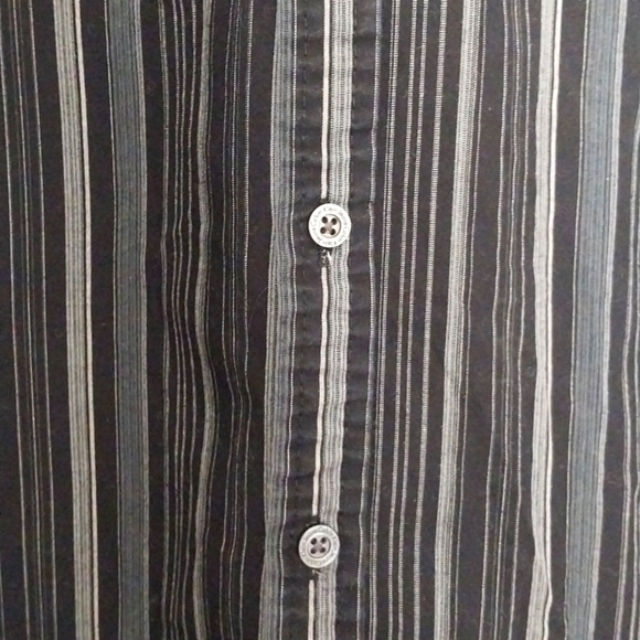 CALVIN KLEIN Jeans Striped black grey Long sleeve Shirt sz Medium 100% cotton - Picture 6 of 9